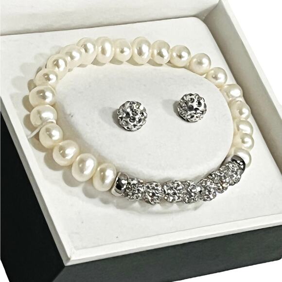 NEW RH & Co. BRACELET + EARRINGS Fine Jewelry Sterling Silver Fresh Water Pearls - Picture 2 of 6
